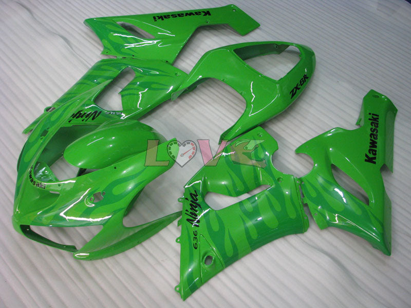 Flame - Green Fairings and Bodywork For 2005-2006 NINJA ZX-6R #LF5993