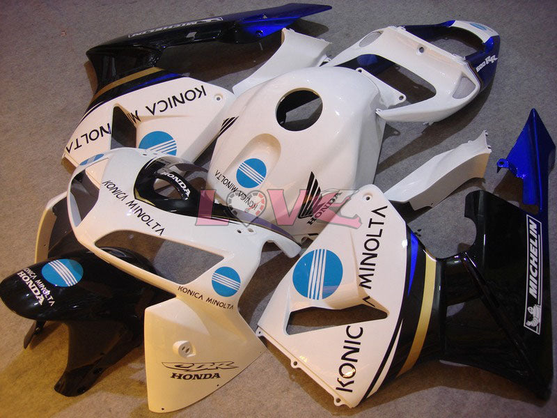 Konica Minolta - White Black Fairings and Bodywork For 2005-2006 CBR600RR #LF7563