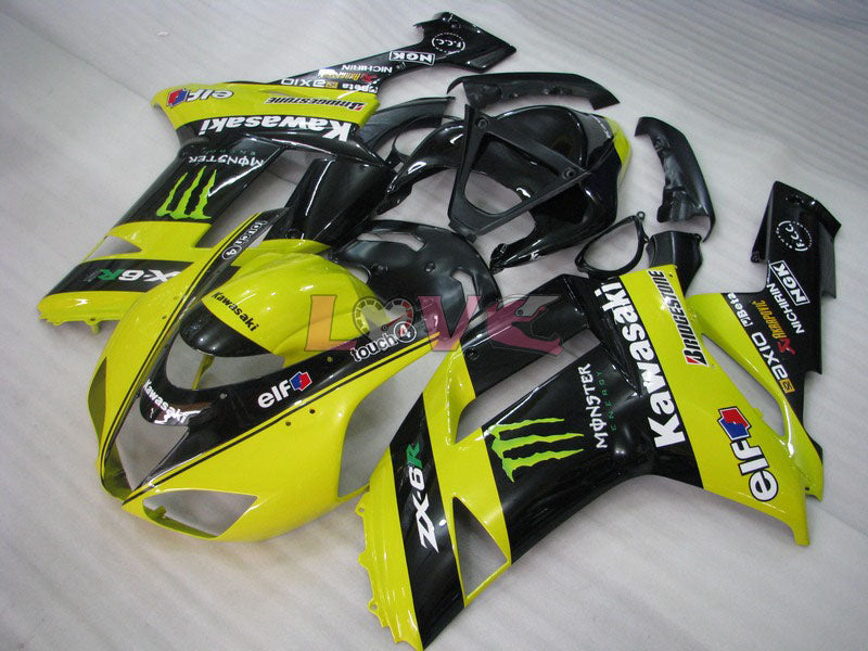 Monster - Yellow Black Fairings and Bodywork For 2007-2008 NINJA ZX-6R #LF5903