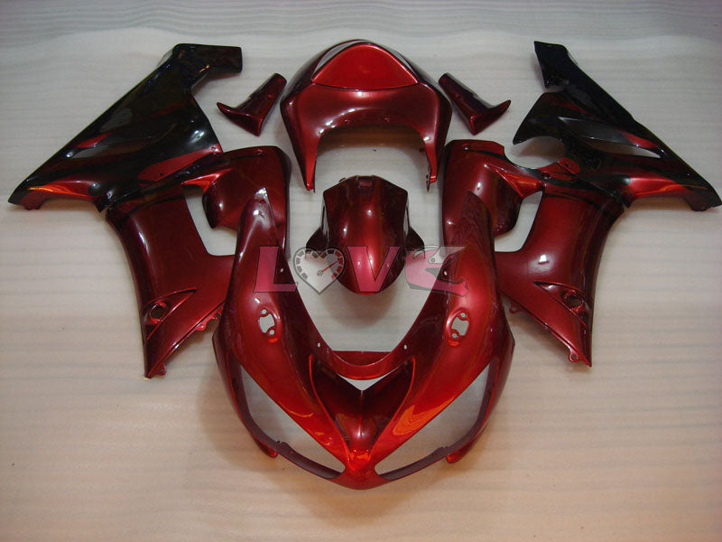 Flame - Red Black Fairings and Bodywork For 2005-2006 NINJA ZX-6R #LF5995