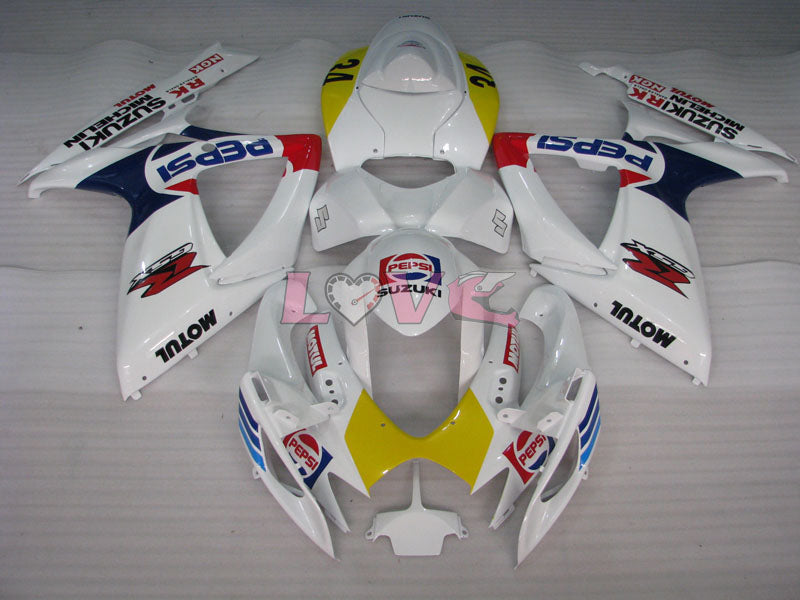 MICHELIN MOTUL PEPSI - Yellow White Fairings and Bodywork For 2006-2007 GSX-R600 #LF6261