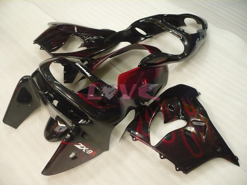 Flame - Red Black Fairings and Bodywork For 1998-1999 NINJA ZX-9R #LF3275