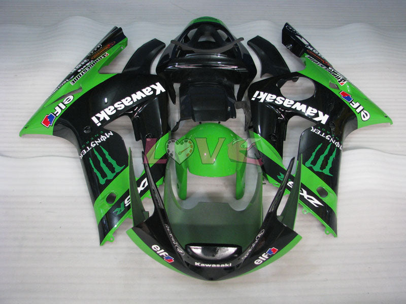 Nakano - Green Black Fairings and Bodywork For 2003-2004 NINJA ZX-6R #LF3315