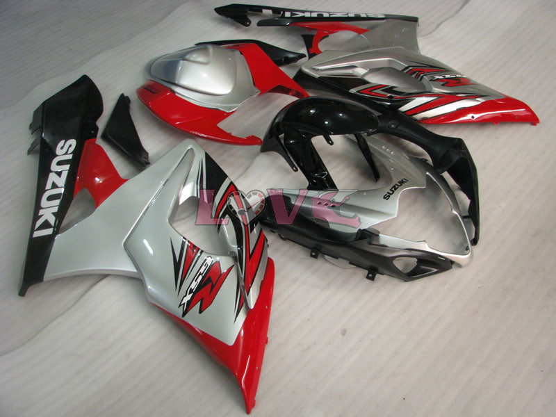 Factory Style - Red Silver Fairings and Bodywork For 2005-2006 GSX-R1000 #LF3847