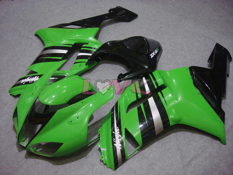 Factory Style - Green Black Fairings and Bodywork For 2007-2008 NINJA ZX-6R #LF5932