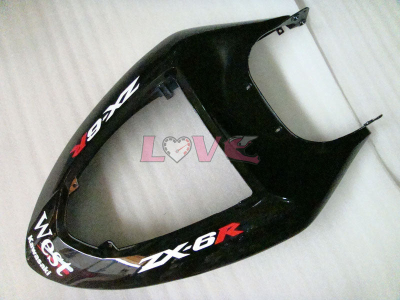 West - White Black Fairings and Bodywork For 2005-2006 NINJA ZX-6R #LF3303