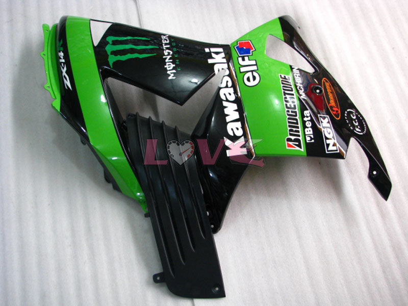 Monster - Green Black Fairings and Bodywork For 2006-2011 NINJA ZX-14R #LF5843