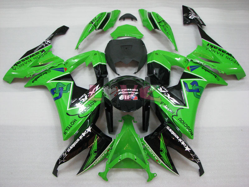 Customize - Green Black Fairings and Bodywork For 2008-2010 NINJA ZX-10R #LF3254