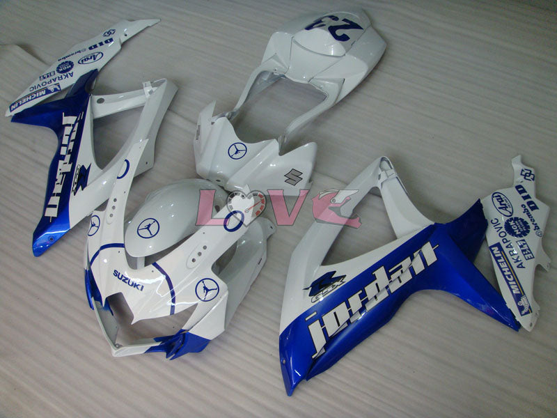 Jordan - Blue White Fairings and Bodywork For 2008-2010 GSX-R600 #LF6218