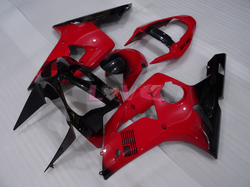 Factory Style - Red Black Fairings and Bodywork For 2003-2004 NINJA ZX-6R #LF3320