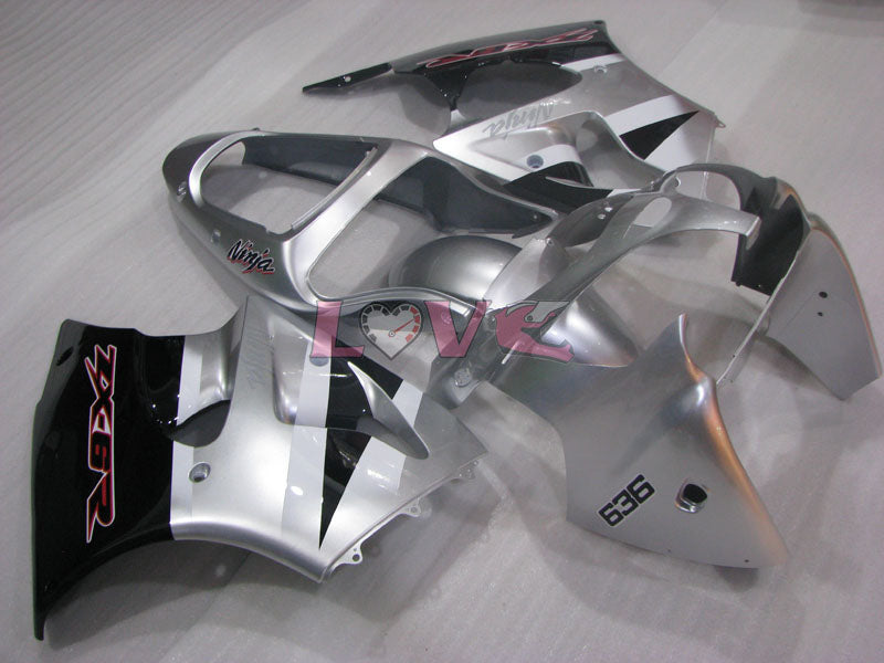 Factory Style - Black Silver Fairings and Bodywork For 2000-2002 NINJA ZX-6R #LF3337