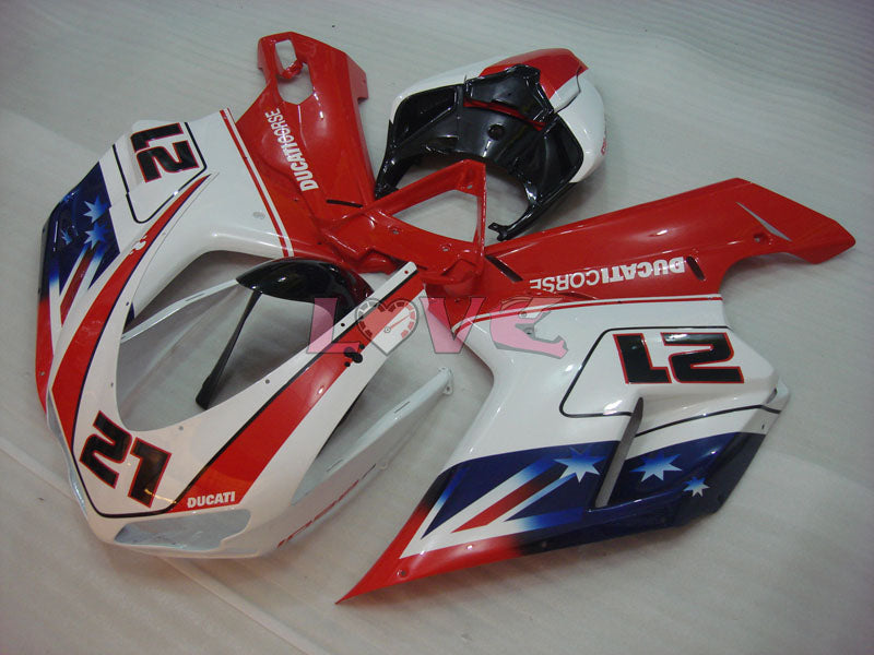 Factory Style - Red White Fairings and Bodywork For 2007-2009 1098 #LF3132
