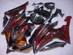 Flame - Red Black Fairings and Bodywork For 2008-2016 YZF-R6 #LF6865