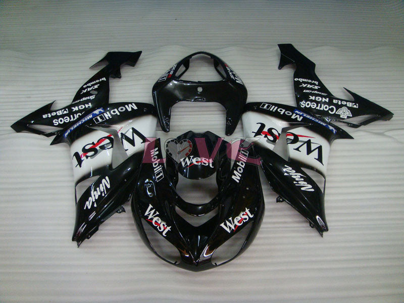 West - White Black Fairings and Bodywork For 2006-2007 NINJA ZX-10R #LF6223