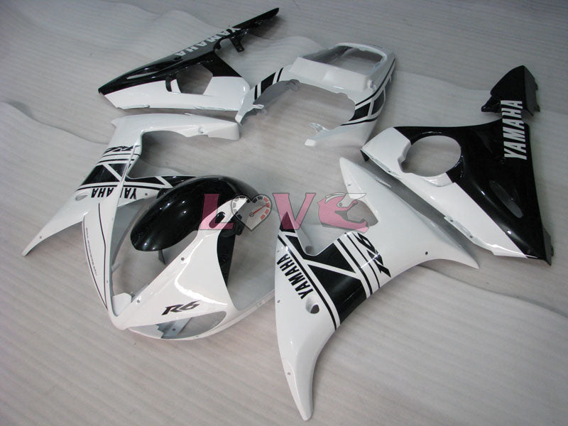 Factory Style - White Black Fairings and Bodywork For 2003-2004 YZF-R6 #LF3551