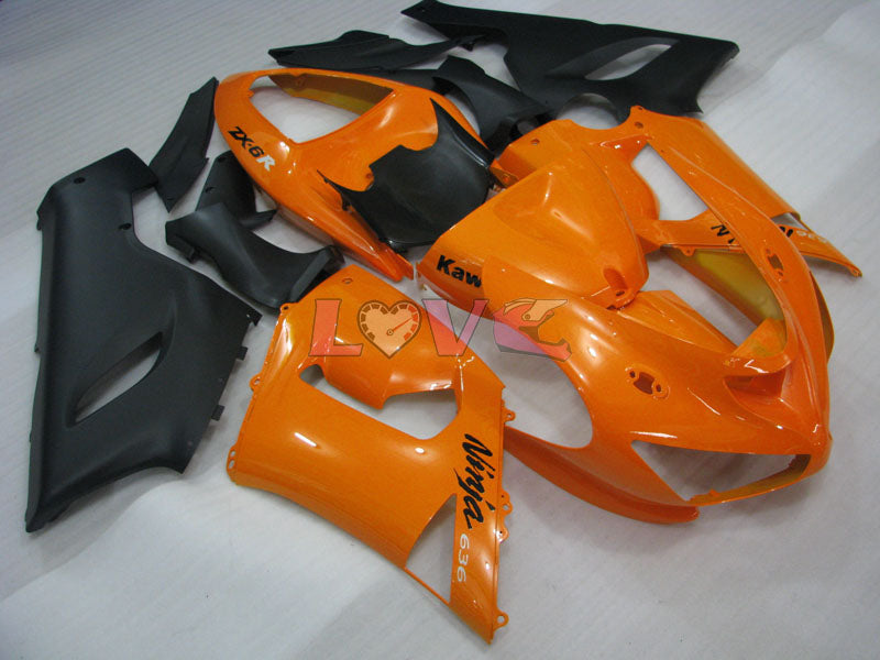 Factory Style - Orange Black Fairings and Bodywork For 2005-2006 NINJA ZX-6R #LF6006