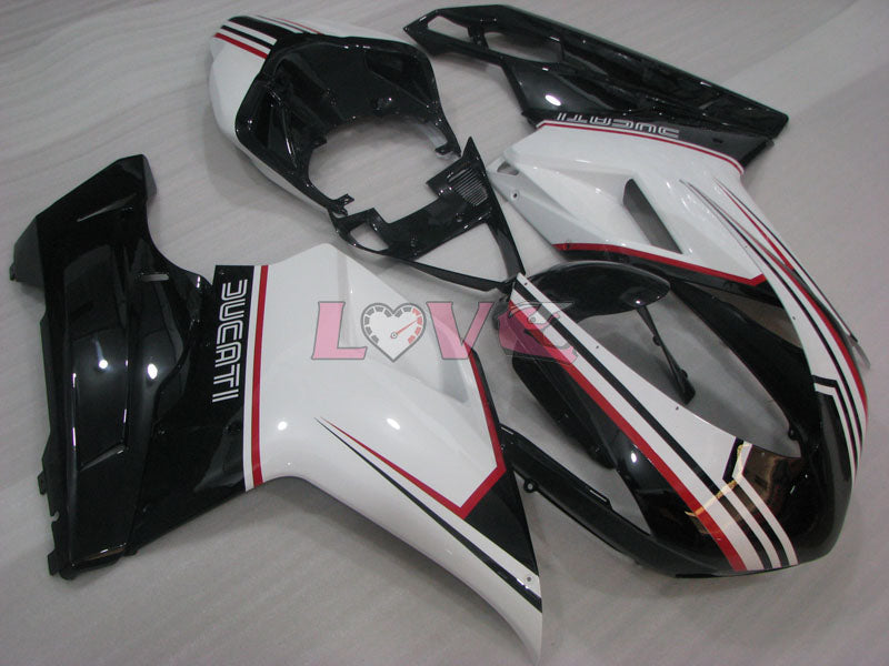 Factory Style - White Black Fairings and Bodywork For 2007-2009 1098 #LF3123