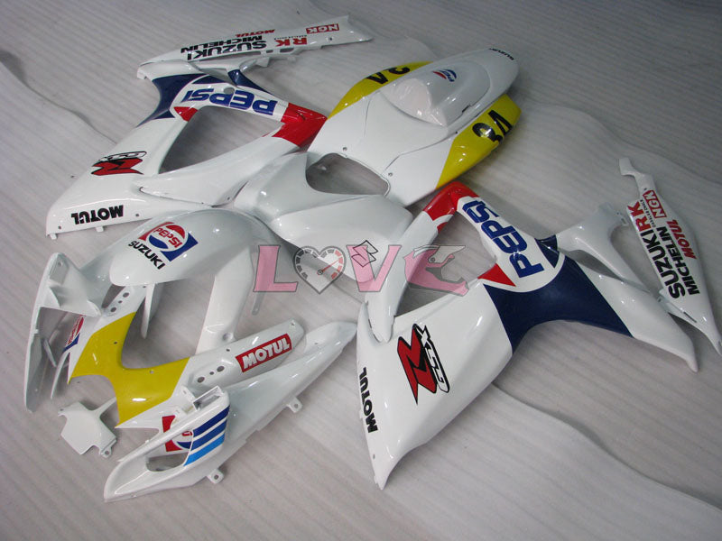 MICHELIN MOTUL PEPSI - Yellow White Fairings and Bodywork For 2006-2007 GSX-R600 #LF6261