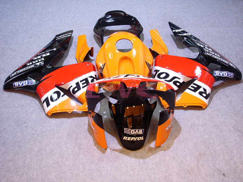 Repsol - Yellow Black Fairings and Bodywork For 2003-2004 CBR600RR #LF5339