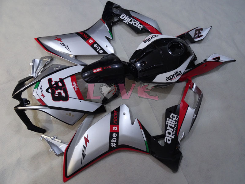 Bearacer - Red White Silver Fairings and Bodywork For 2004-2009 RS125 #LF3071
