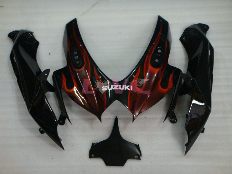 Flame - Red Black Fairings and Bodywork For 2008-2010 GSX-R750 #LF3930