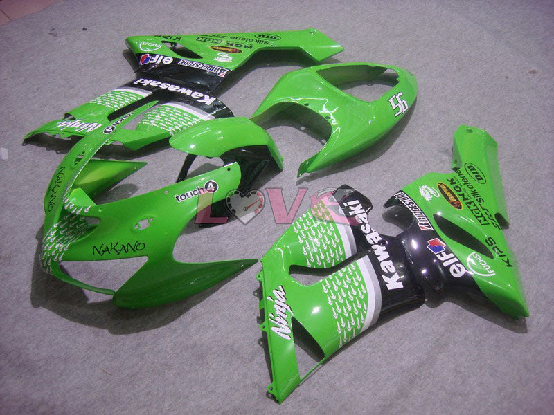 Nakano - Green Black Fairings and Bodywork For 2005-2006 NINJA ZX-6R #LF5970
