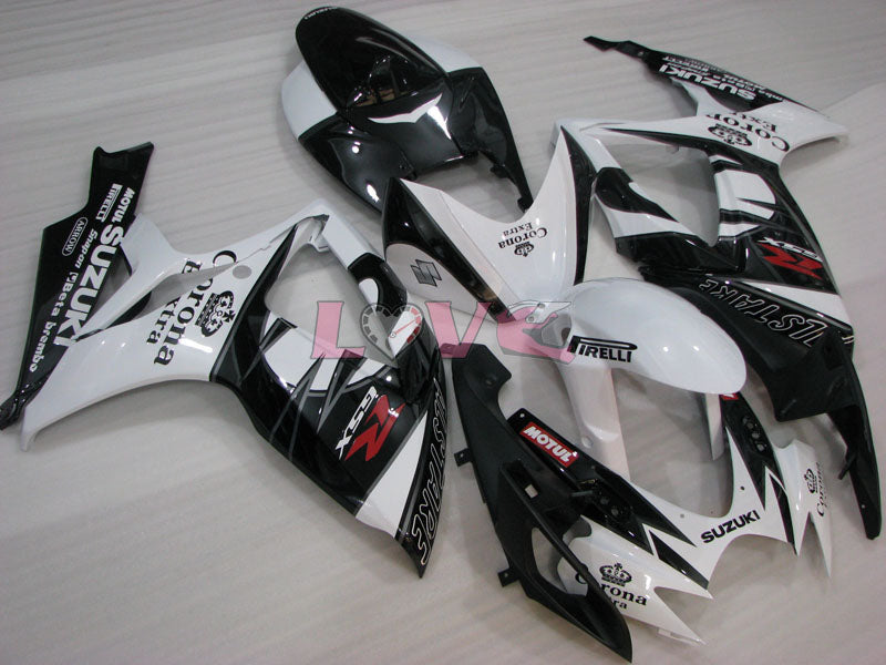 Corona - White Black Fairings and Bodywork For 2006-2007 GSX-R750 #LF6572