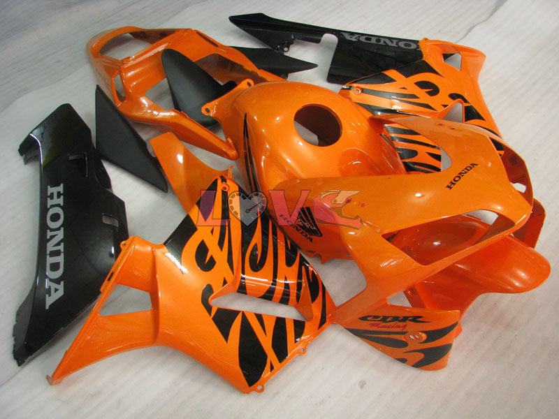 Flame - Orange Black Fairings and Bodywork For 2003-2004 CBR600RR #LF5412