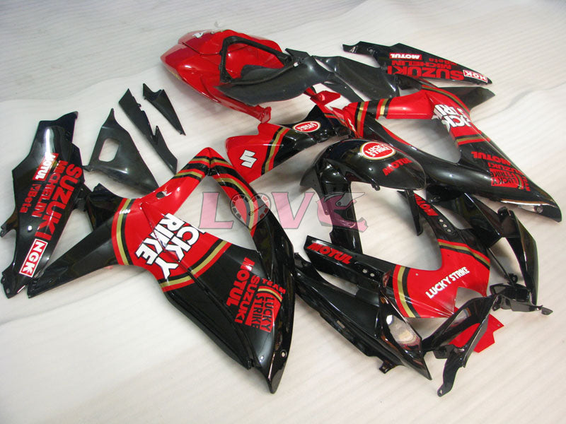 Lucky Strike - Red Black Fairings and Bodywork For 2008-2010 GSX-R750 #LF3912