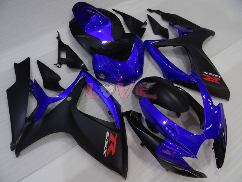 Factory Style - Blue Black Matte Fairings and Bodywork For 2006-2007 GSX-R750 #LF3984