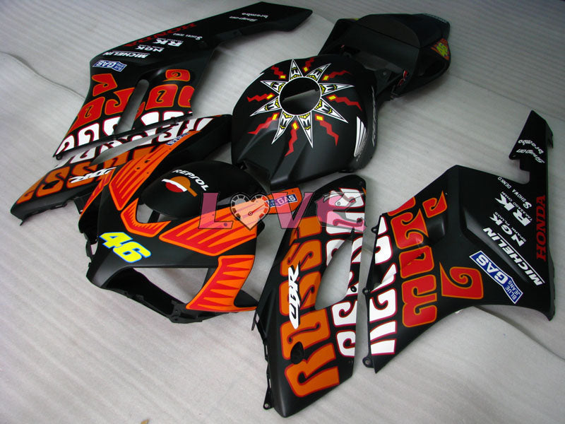 Rossi - Orange Black Matte Fairings and Bodywork For 2004-2005 CBR1000RR #LF7286