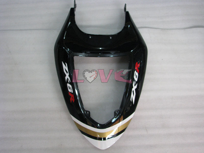 Lucky Strike - White Black Fairings and Bodywork For 2005-2006 NINJA ZX-6R #LF5991