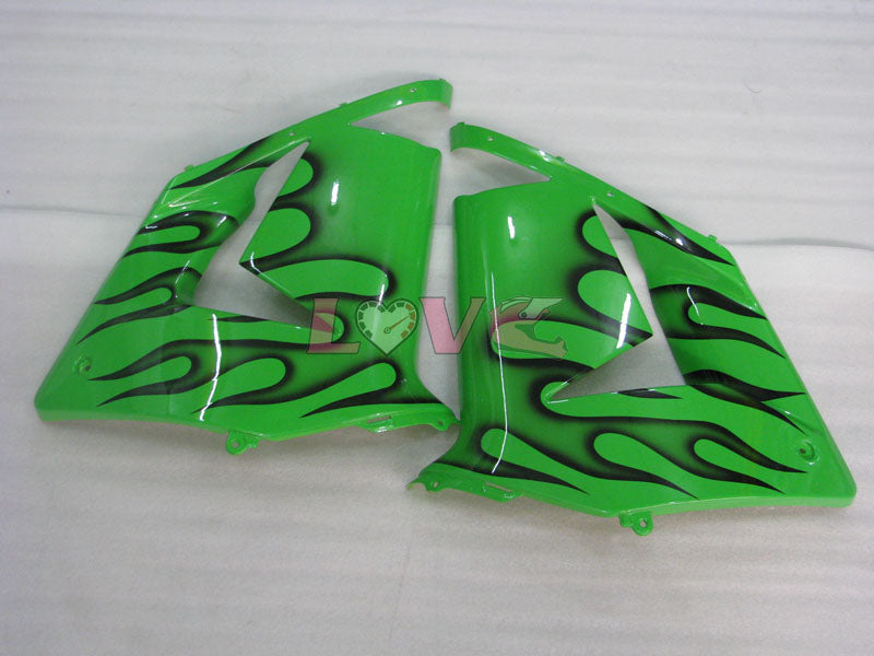 Flame - Green Black Fairings and Bodywork For 2004-2005 NINJA ZX-10R #LF6321
