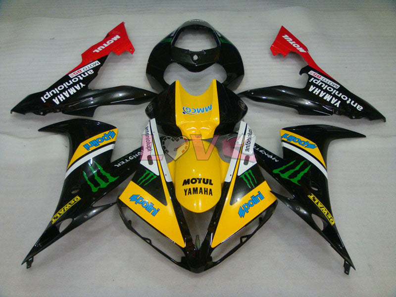 Monster MOTUL - Yellow Black Fairings and Bodywork For 2004-2006 YZF-R1 #LF6996