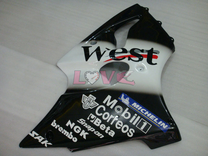 MICHELIN West - White Black Fairings and Bodywork For 2000-2002 Ninja ZX-6R #LF5118