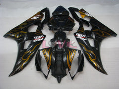 Flame - Black Gold Fairings and Bodywork For 2006-2007 YZF-R6 #LF3475
