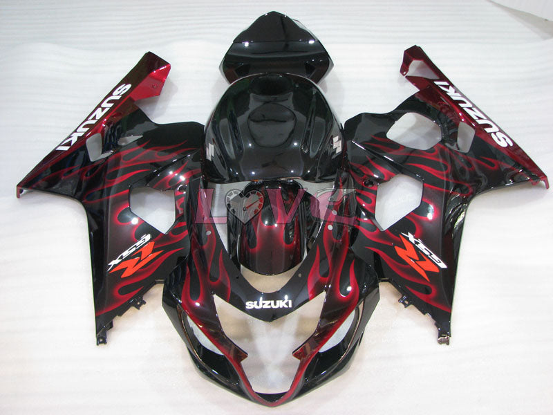 Flame - Red Black Fairings and Bodywork For 2004-2005 GSX-R600 #LF4094