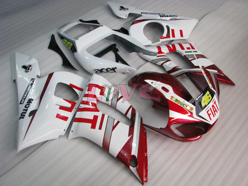 FIAT - Red White Fairings and Bodywork For 1998-2002 YZF-R6 #LF3355