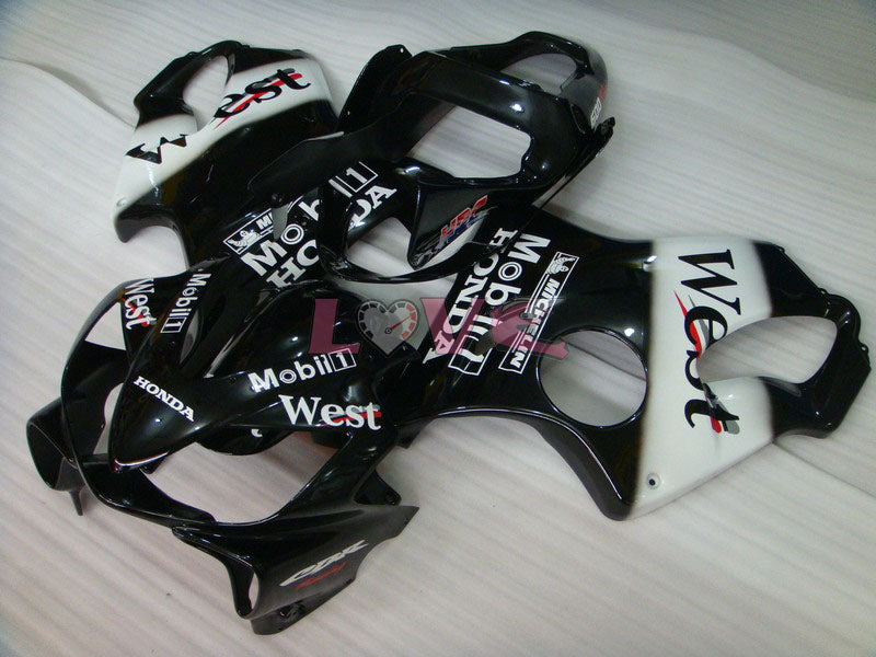 West - White Black Fairings and Bodywork For 2001-2003 CBR600F4i #LF7626