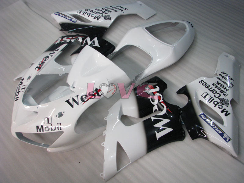 West - White Black Fairings and Bodywork For 2005-2006 NINJA ZX-6R #LF5965