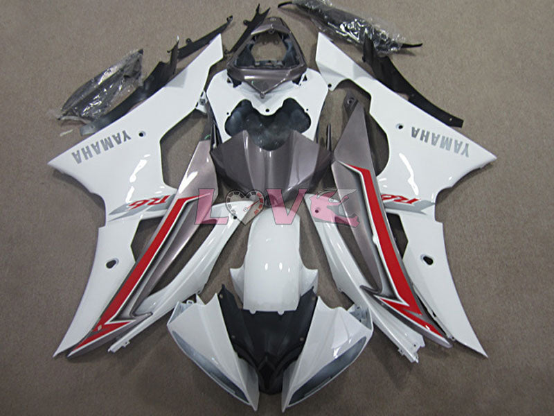 Factory Style - Red White Grey Fairings and Bodywork For 2008-2016 YZF-R6 #LF4570
