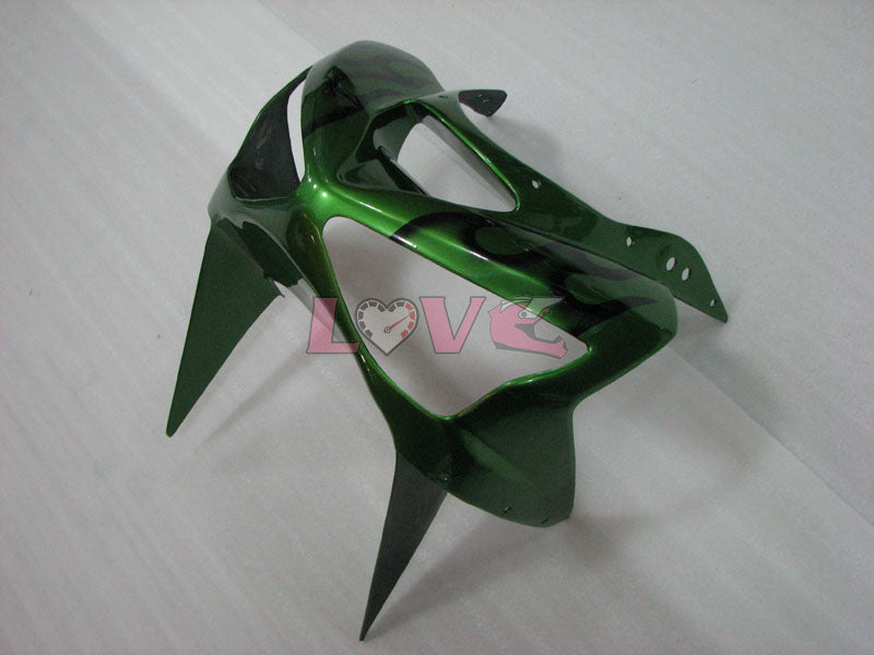 Flame - Green Black Fairings and Bodywork For 2003-2004 NINJA ZX-6R #LF3321