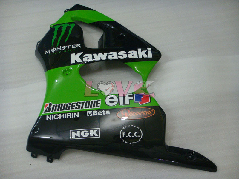 Monster - Green Black Fairings and Bodywork For 2000-2002 NINJA ZX-6R #LF3323