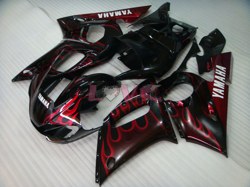 Flame - Red Black Fairings and Bodywork For 1998-2002 YZF-R6 #LF3365