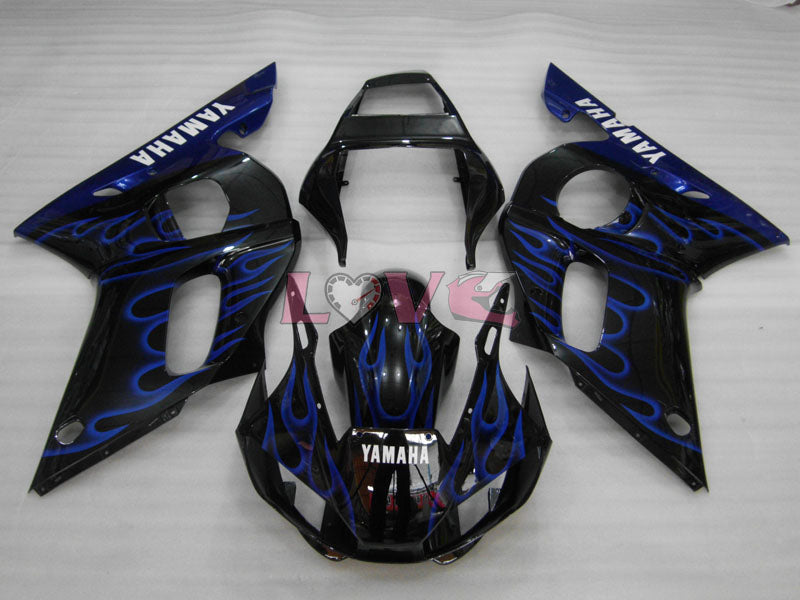 Flame - Blue Black Fairings and Bodywork For 1998-2002 YZF-R6 #LF3351