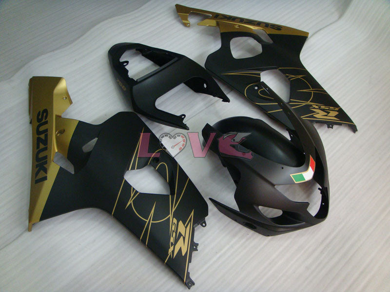 Factory Style - Black Gold Matte Fairings and Bodywork For 2004-2005 GSX-R750 #LF6620