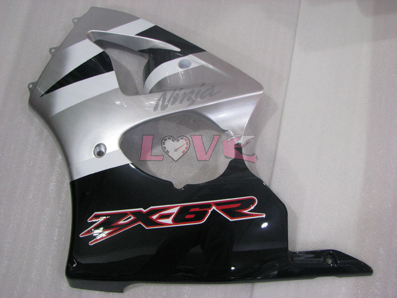 Factory Style - Black Silver Fairings and Bodywork For 2000-2002 NINJA ZX-6R #LF3337