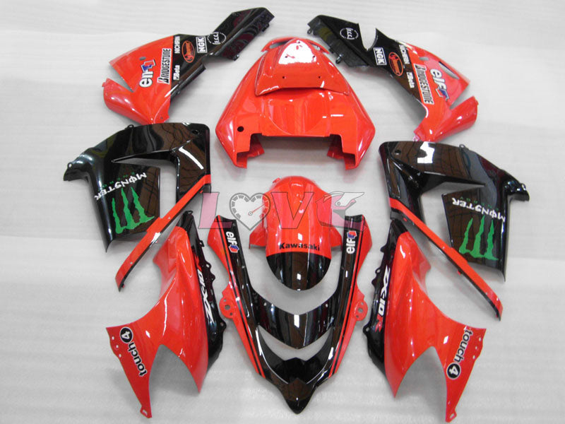 Monster - Red Black Fairings and Bodywork For 2004-2005 Ninja ZX-10R #LF3272