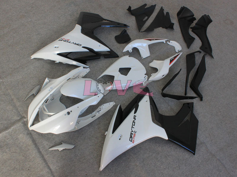 Factory Style - White Black Fairings and Bodywork For 2013-2014 Daytona 675 #LF3046