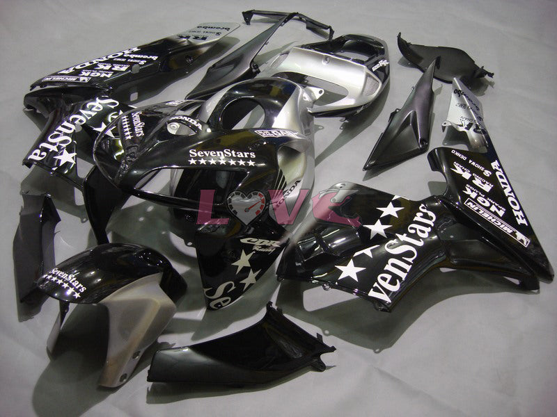 SevenStars - Black Silver Fairings and Bodywork For 2005-2006 CBR600RR #LF7477